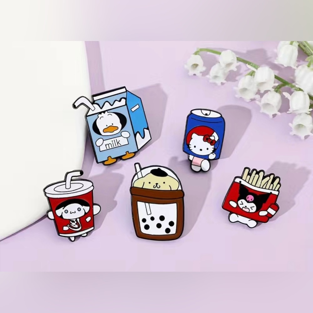 New! Hello Kitty and Friends Snacktime Enamel Pin Set of 5